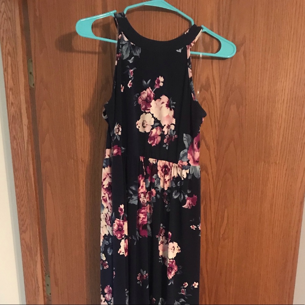 Navy maxi maternity dress